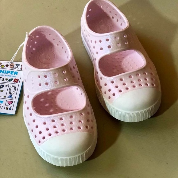 milk pink native shoes